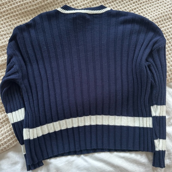 Sincerely Jules Navy and White Knit Sweater and Pant Lounge Set - Size Small - Picture 7 of 11